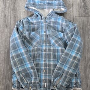 Soho Threads Blue Plaid Hooded Jacket